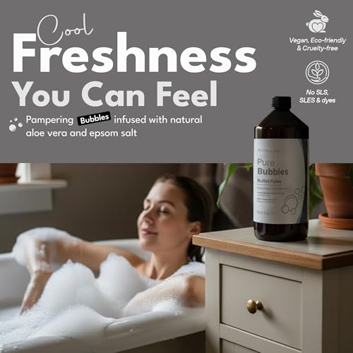 Luxury Unscented Foaming Bath with Aloe Vera - Pure Bubbles, 33.8 fl oz