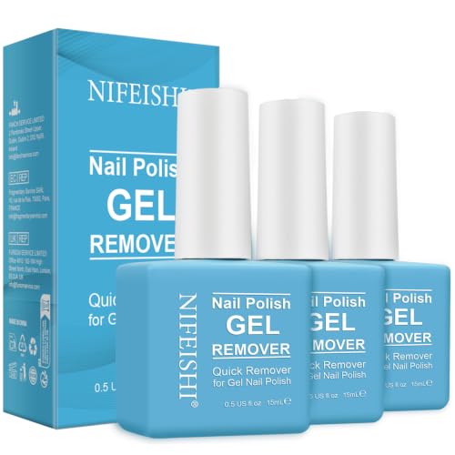 NIFEISHI Gel Nail Polish Remover - Quick & Easy 3-Pack, 15ml