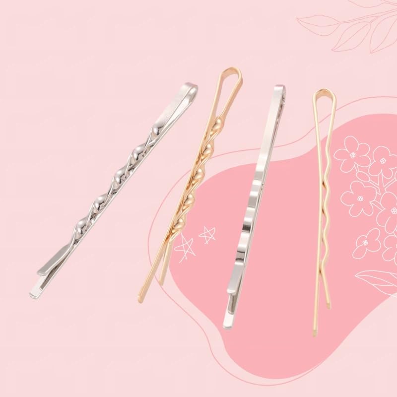 CubGreff 20Pcs Rhinestone Hair Pins Set – Gold & Silver Decorative Bobby Clips