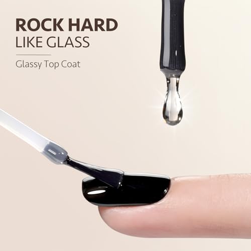 GAOY Gel Base & Top Coat Set - 2 Pcs, 7.3ml for UV Curing