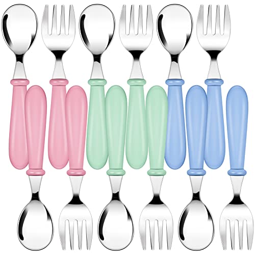 Honeydak 12-Piece Stainless Steel Toddler Utensil Set - Forks & Spoons