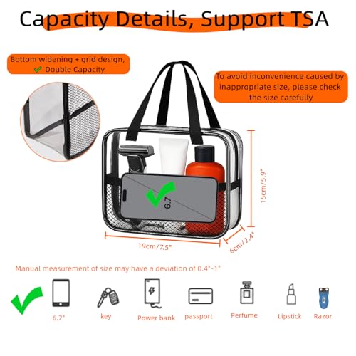XEWEA TSA Approved Clear Travel Toiletry Bags - 2 Pack