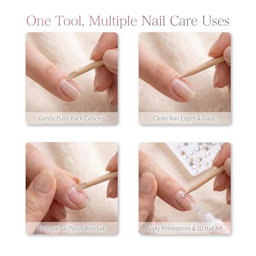 Sun&Beam Nails Wooden Orange Sticks 15cm / 100 pcs - Double-Ended Nail Care & Cuticle Pusher