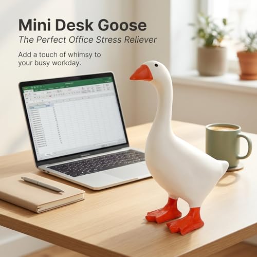 7-Inch Mini Desk Goose Statue | Magnetic Key Holder & Decor