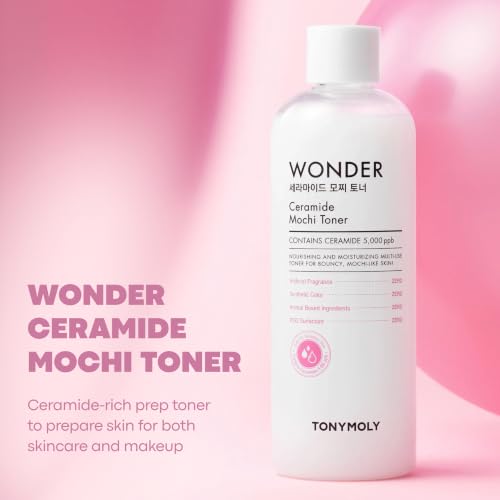 TONYMOLY Wonder Ceramide Mochi Milky Toner 300ml - Hydrating Korean Skincare, 10.14 Fl Oz