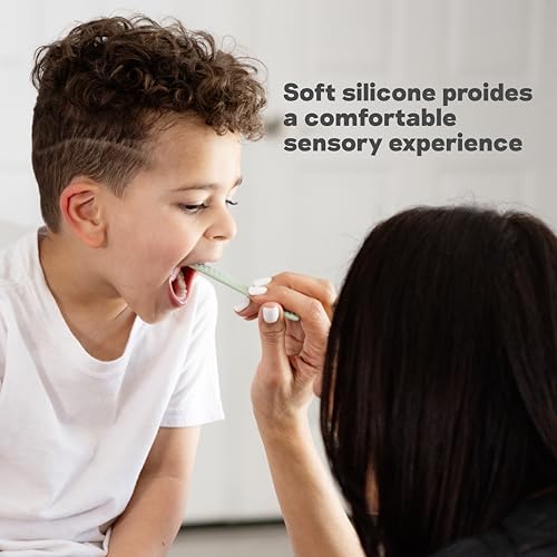 ezpz Baby-Led Toothbrush + Tongue Depressor Dual Pack - Sage