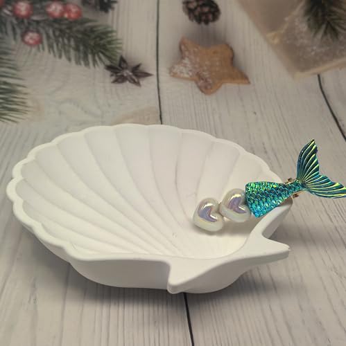Blue Starfish Seashell Hair Clips - Beach Ocean Accessories, 6 Pack