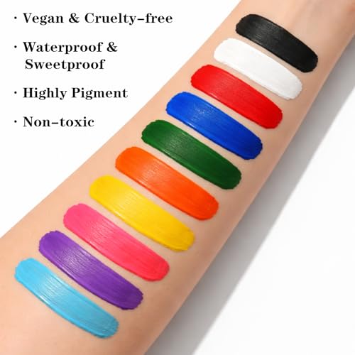 Orange Waterproof Face and Body Paint Stick - Non-Toxic Cream for Halloween & Sports