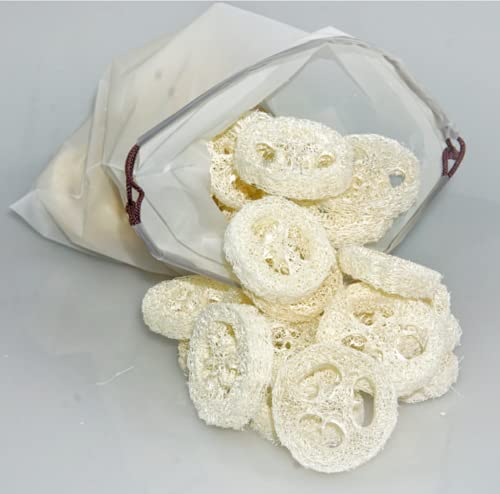 2 Inch Natural Loofah Slices - Pack of 25 Reusable Exfoliating Sponges for Skin & DIY Soap Making