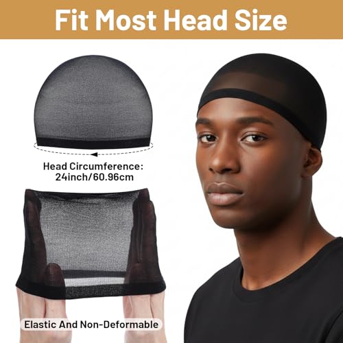 10-Pack Stretchy Wave Caps for Men & Women | Comfortable Black Hairnet