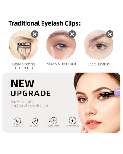 EYECURL Heated Eyelash Curler, USB-C Rechargeable Electric Lash Curler