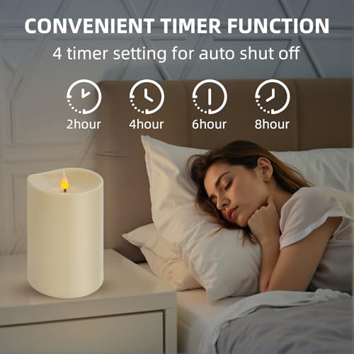 Flameless LED Candle with Remote Control - 4x6 Inch Ivory Pillar