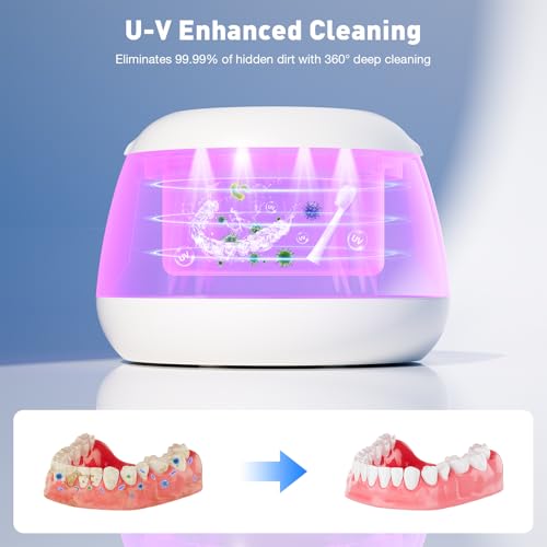 Etegow Ultrasonic Retainer Cleaner Machine - 200ML Portable & Quiet