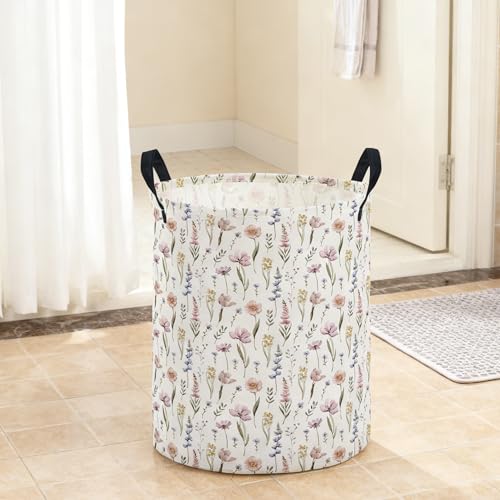 Essme Collapsible Laundry Basket - Cute Flower Storage Bin