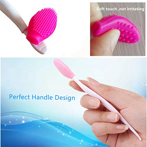 Double-Sided Lip Scrub Brush Set - 8 Pcs Silicone Exfoliator