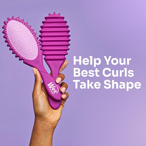 Wet Brush Curl Shaper Detangler Brush - Purple for All Hair Types