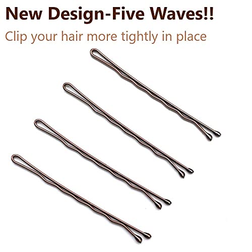Dofash 260-Piece Brown Bobby Pins, 2-Inch Professional Hair Clips