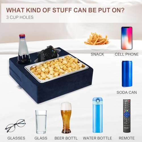 Sofa Cup Holder Tray - Multi-Purpose Couch Caddy for Drinks & Snacks