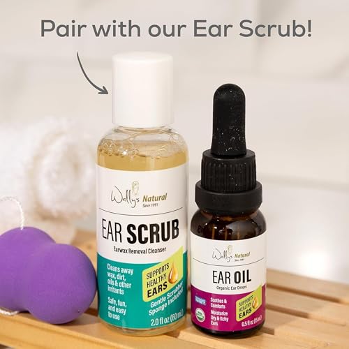 Wally's Natural Organic Ear Oil Drops for Adults - Soothes & Moisturizes, Garlic & Tea Tree, 1 Fl Oz