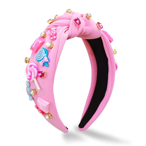 Pink Candy Knotted Headband for Women Girls - Candyland Party Accessory