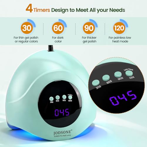 JODSONE M50006 UV LED Nail Dryer with 4 Timers Auto Sensor - Fast Curing Green