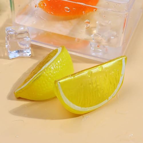 42 Pcs Decorative Fake Lemon Slices & Acrylic Ice Cubes Set