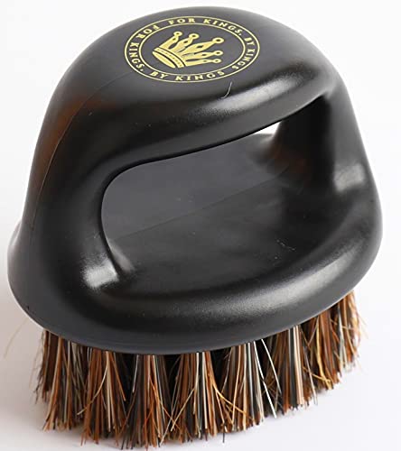 Crown Professional Palm Wave Brush - Medium Hard Boar Bristle for 360 Waves