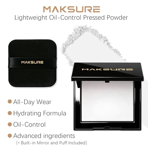 Maksure Translucent Pressed Powder - 24HR Oil Control & Matte Finish