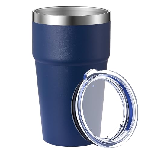 MEWAY 16oz Stainless Steel Insulated Travel Tumbler with Lid - Navy