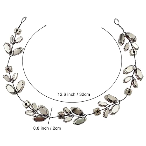 Bridal Burgundy Crystal Hair Vine Headpiece – Red Rhinestone Wedding Accessory
