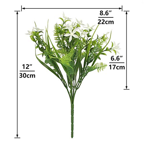 Rinlong 6Pcs UV Resistant Star Jasmine Artificial Flowers