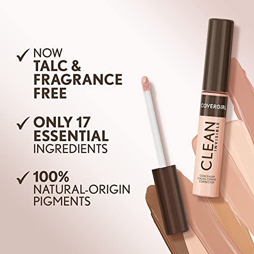 Covergirl Clean Invisible Concealer Light Beige 107 - Hydrating, Vegan, 0.23oz
