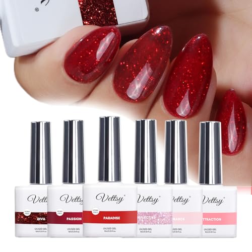 Vetsy HEMA-Free Valentine Gel Nail Polish Set - 6 Romantic Long-Lasting Colors