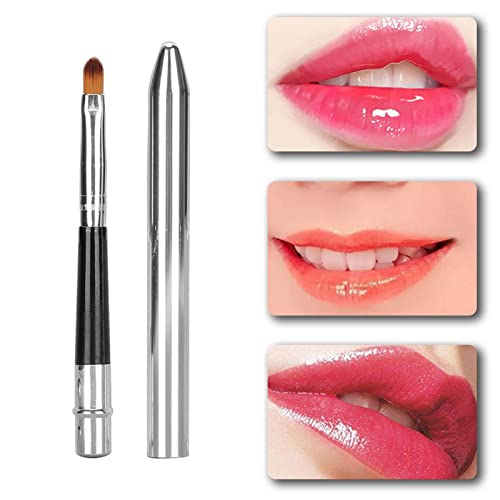 2pcs Retractable Lip Brush Set - Ergonomic, Portable Lipstick & Concealer Brushes