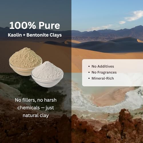 Amish Farms Kaolin Bentonite Clay Face Mask for Pore Cleansing 16 oz - Deep Detox & Skin Softening