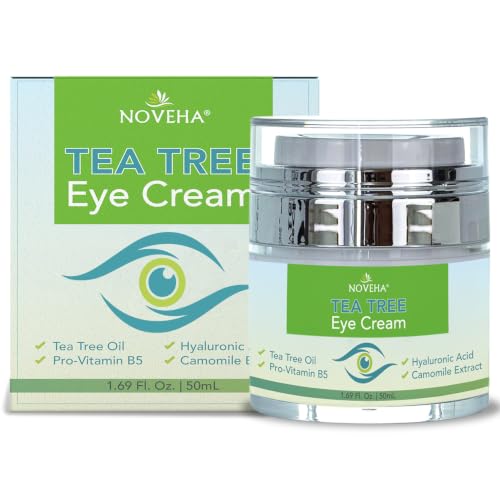 NOVEHA Tea Tree Oil Eye Cream for Wrinkles & Dry Skin - 1.69 Fl Oz