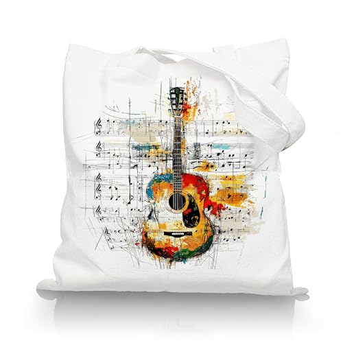 Floral Music Tote Bag for Women | Reusable Canvas Design