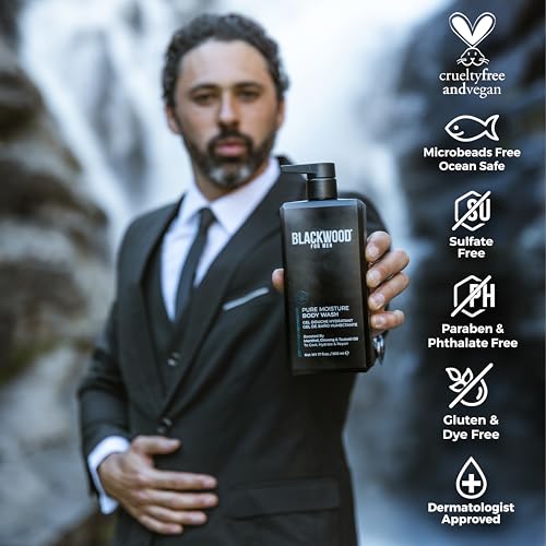 Blackwood For Men Pure Moisture Body Wash, Menthol, 17oz - Award Winning