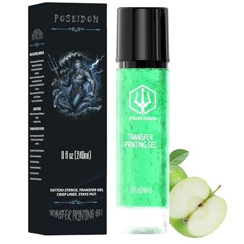 POSEIDON Tattoo Stencil Transfer Gel, 8 oz Long-Lasting & Quick-Drying