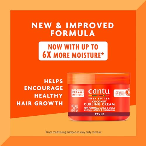 Cantu Coconut Curling Cream 12oz - Pack of 10 Shea Butter Formula