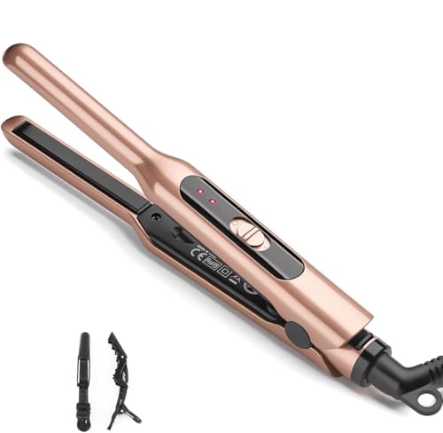 JAETON 0.3-Inch Mini Flat Iron for Short Hair, Edges, and Beard