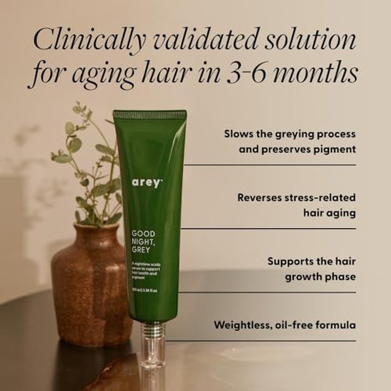 Arey Good Night Scalp Serum 100ml - Vegan Scalp Care Bundle for Density & Health | Includes Scalp Brush