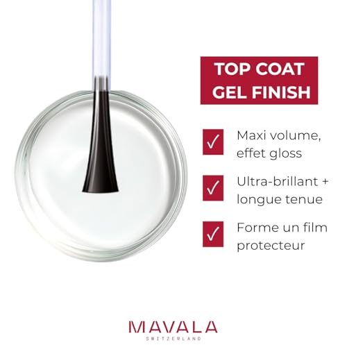 Mavala Gel Finish Nail Top Coat - 0.3 Ounce for Glossy Manicure