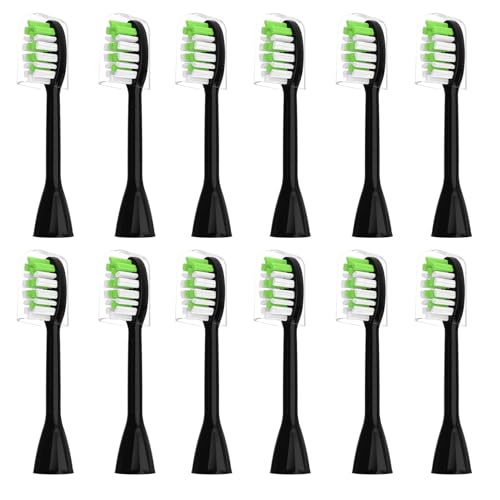 Black Toothbrush Replacement Heads for Philips One - 12 Pack | Tekgani