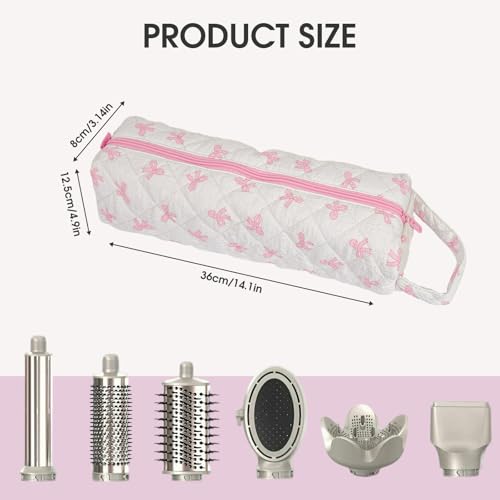 Canumer 6 Pack Quilted Hair Tool Travel Bags for Curling Irons & Styling Tools