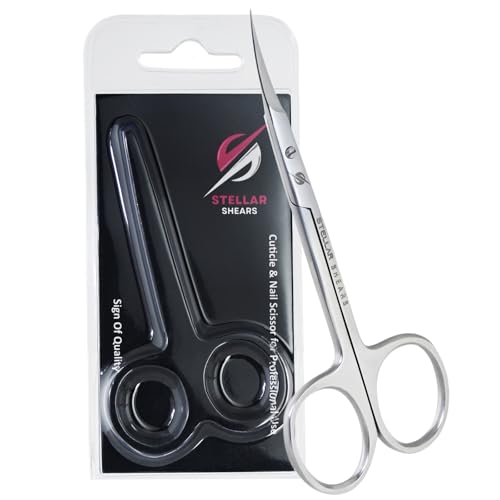Stellar Shears Cuticle Scissors SS-CSS-07 - Precision Stainless Steel Blades for Nail & Eyebrow Trimming