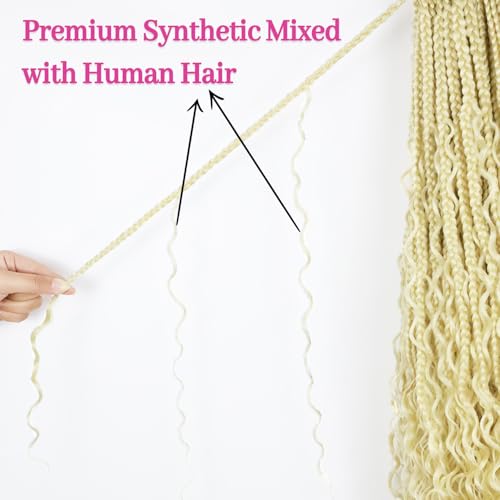 14 Inch Goddess Boho Box Braids - Pre-Looped Crochet Hair (9 Packs)