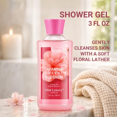 Japanese Cherry Blossom Spa Gift Set - 3PC Travel Size Kit