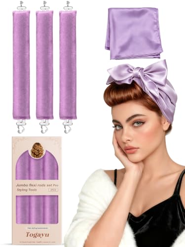 Togayu Heatless Curling Rod Set - Soft Velvet Overnight Hair Curlers