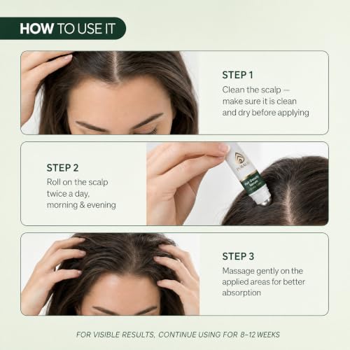 Puralis Thinning Hair Serum with Peptides & Caffeine for Hair Growth - Scalp Roll-On Treatment